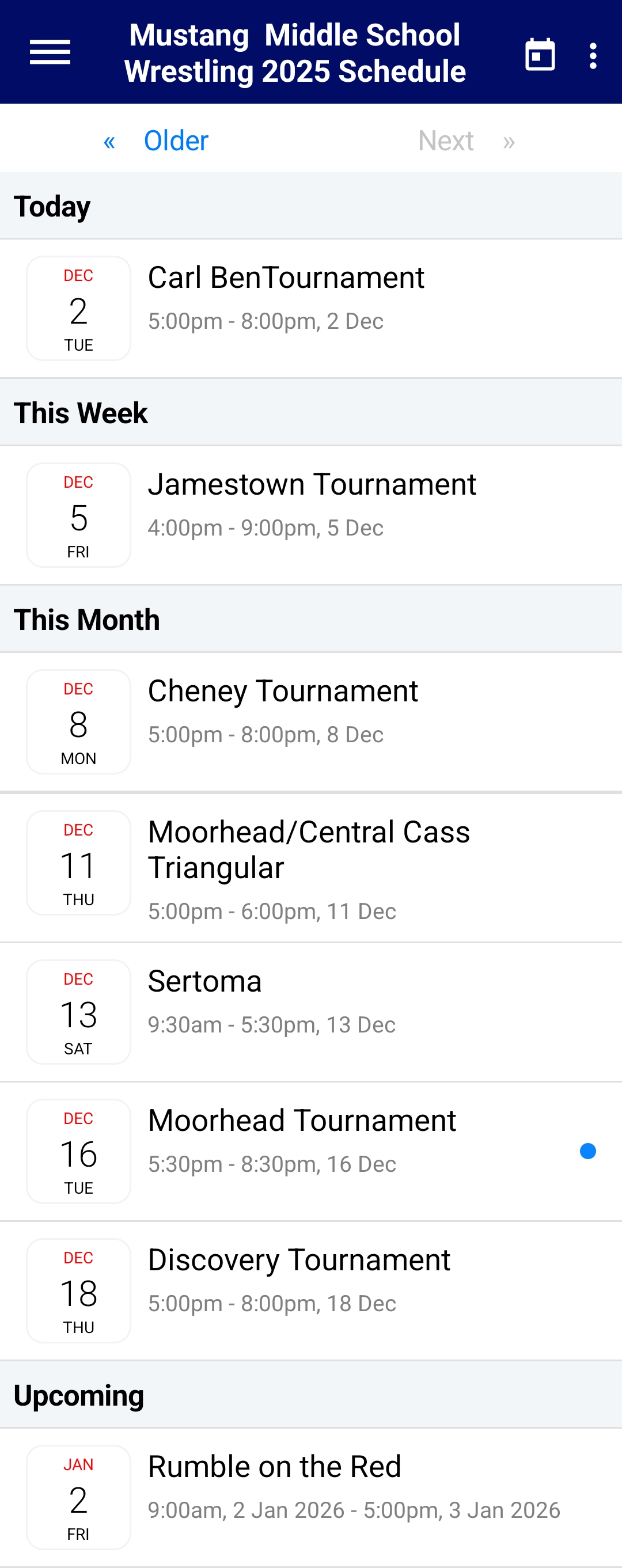 Liberty Middle School Schedule