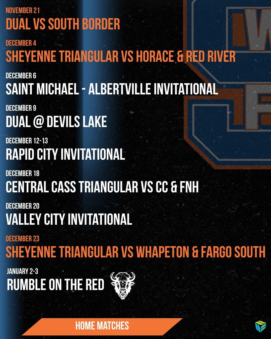 Sheyenne Schedule Jan–Feb